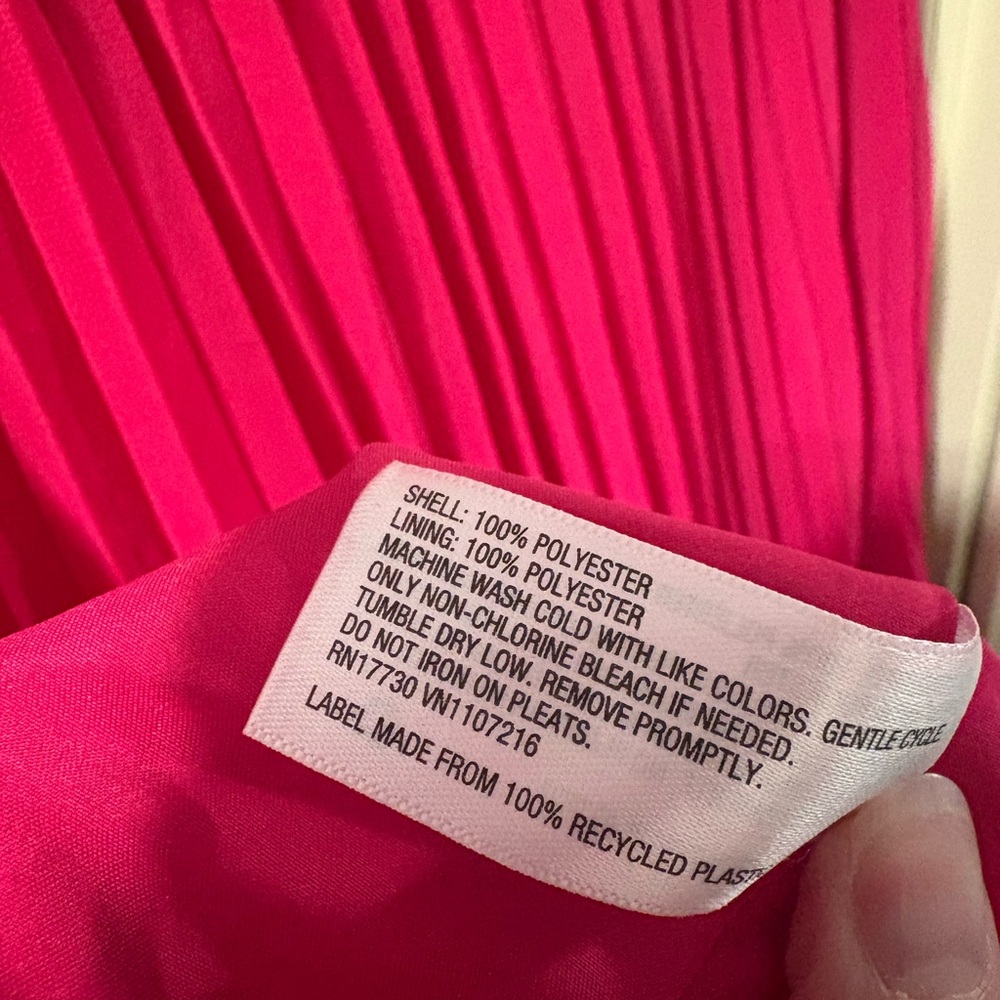 a new day Hot Pink Pleated Midi Skirt - Picture 6 of 6